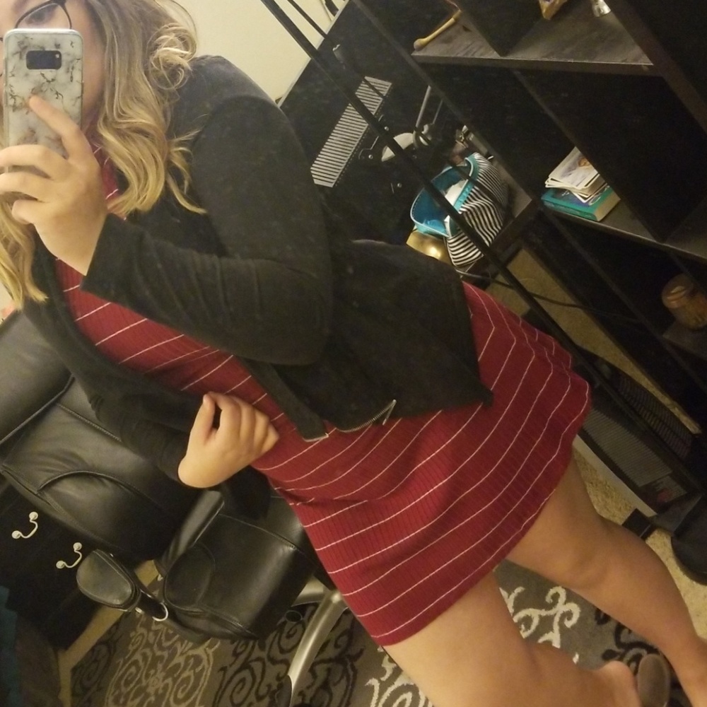 Stretchy Purple Striped Dress